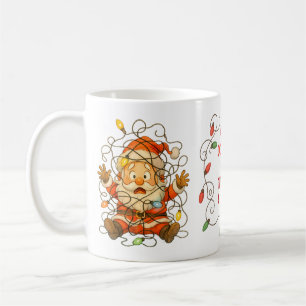 Café Taza divertida de Navidad de Santa Claus atrapado