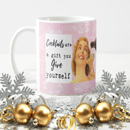 Café Taza divertida de Navidad Mejor Amiga "Regálate"