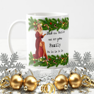 Café Taza divertida de Navidad para mejor amiga "Adorna