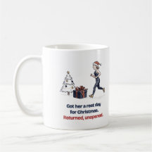 Taza divertida de Navidad para mujer corredora en 