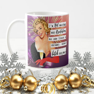 Café Taza divertida de Navidad, resoluciones de Año Nue