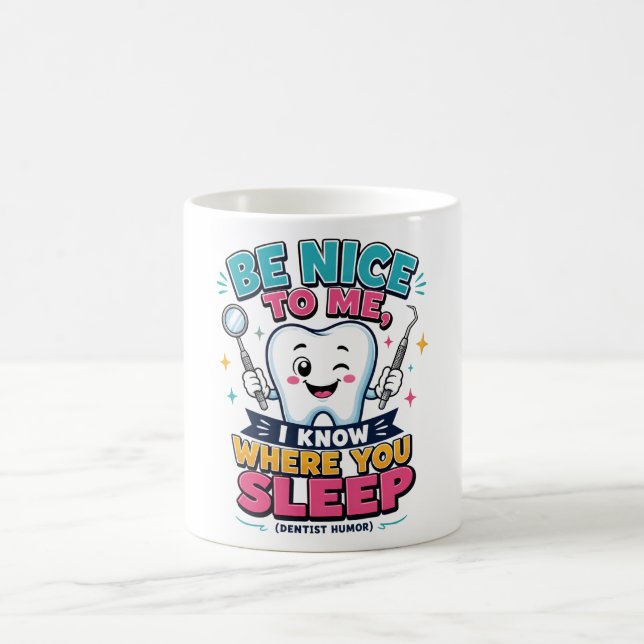 Café Taza Divertida de Odontología – Diente de Dibujos  (Centro)