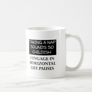 Café Taza Divertida de Pausas Horizontales