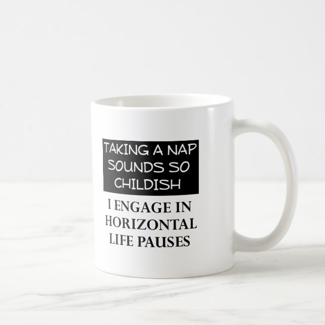 Café Taza Divertida de Pausas Horizontales (Derecha)