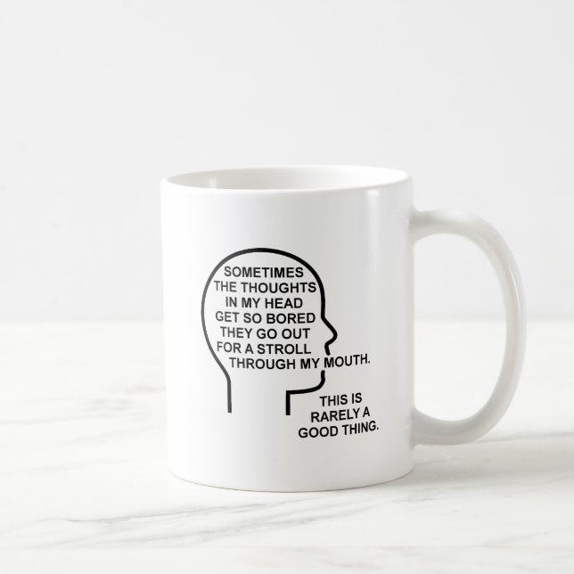 Café Taza Divertida de Pensamientos Aburridos (Derecha)