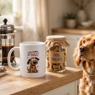 Café Taza divertida de perro con la leyenda Menos perso