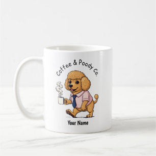 Café Taza divertida de perro de juguete Caniche traje d