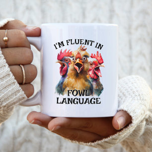 Café Taza divertida de pollo