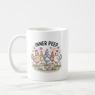 Café Taza divertida de «Pollo Yoga» con animales de gra