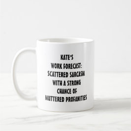 Café Taza divertida de pronóstico de trabajo | Texto ed