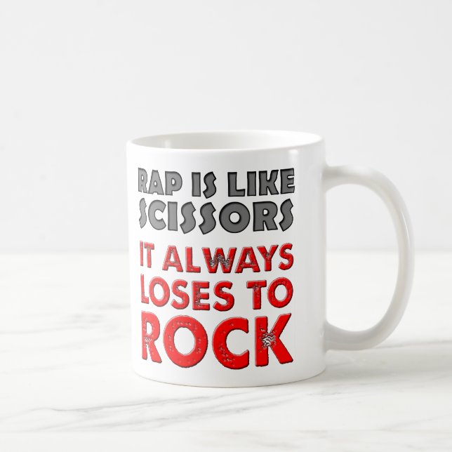 Café Taza Divertida de Rap Versus Rock Paper Scissors (Derecha)