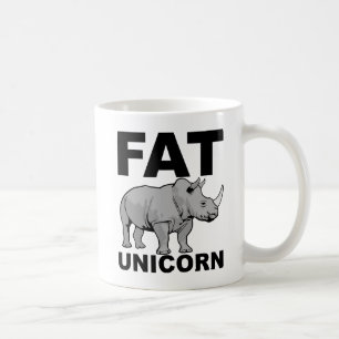 Café Taza Divertida de Rinoceronte Unicornio Gordo