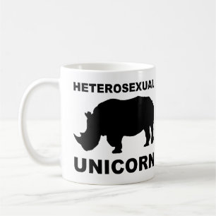 Café Taza Divertida de Rinoceronte Unicornio Heterosexu
