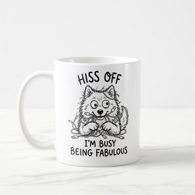 Café Taza divertida de Samoyed clásica (Izquierda)