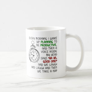Café Taza Divertida de Siesta de Productividad