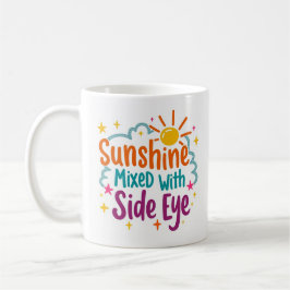 Café Taza divertida de sol mezclado con mirada de reojo