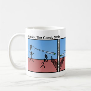 Café Taza divertida de Stickman del partido del tenis -
