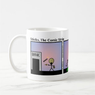 Café Taza divertida de Stickman del robo de un banco -