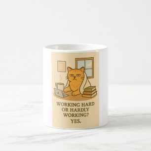 Café Taza divertida de trabajo de gato
