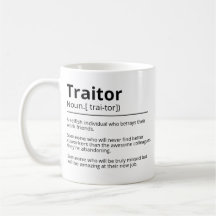Taza divertida de traidor personalizada para regal