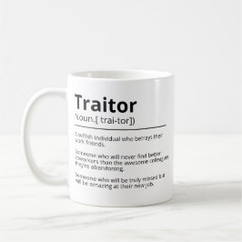 Café Taza divertida de traidor personalizada para regal