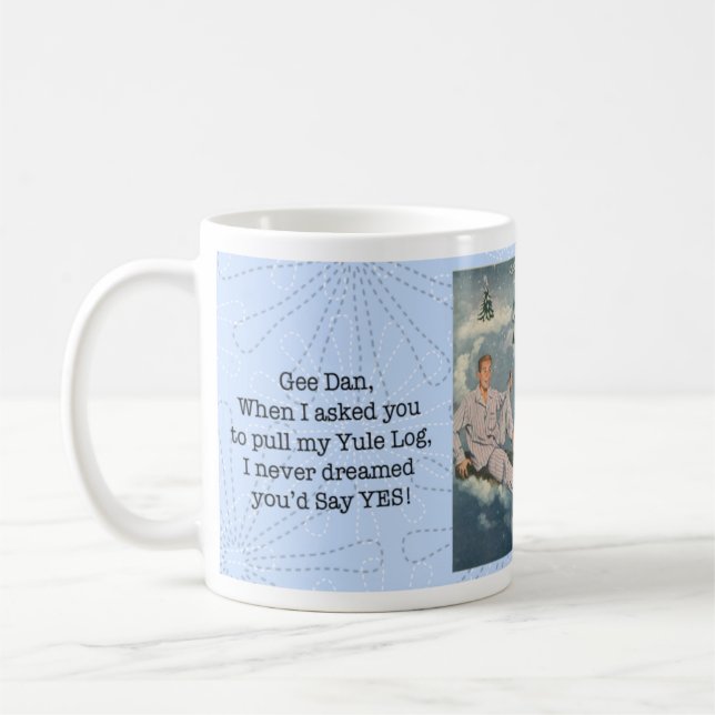 Café Taza divertida de tronco de Yule gay (Izquierda)