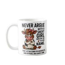Taza divertida de vaca enojada – Nunca discutas co