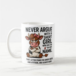 Café Taza divertida de vaca enojada – Nunca discutas co