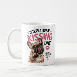 Café Taza divertida del Día de los Besos con Bulldog Fr