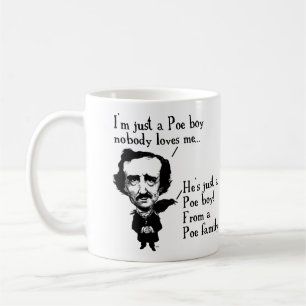 Café Taza divertida del muchacho de Edgar Allan Poe o