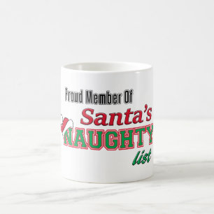 Café Taza divertida del navidad de la lista traviesa de