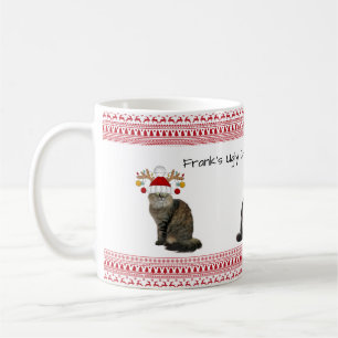 Café Taza divertida fea de Navidad - Gatos gruñones
