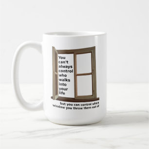 Café Taza Divertida Fuera de la Ventana