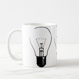 Café Taza Divertida Gráfica de Bombilla Luz