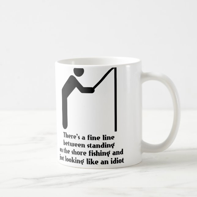 Café Taza Divertida Idiota de la Pesca Humor (Derecha)