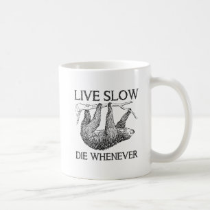 Café Taza divertida lenta viva de la pereza