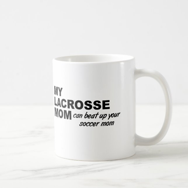 Café Taza Divertida Mamá de Lacrosse (Derecha)