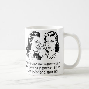 Café Taza divertida o taza de viaje Cállate de labio a