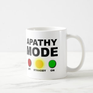 Café Taza divertida o taza de viaje en modo apatía
