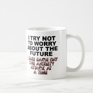 Café Taza divertida para ataque de ansiedad o taza de v