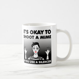 Café Taza divertida para disparar a un mimo o taza de v
