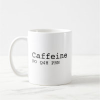 Taza divertida para enfermera, Taza de cafeína PO 