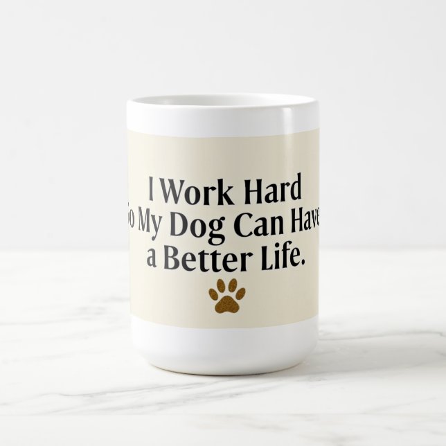 Café Taza divertida para mamá de perro – 15 oz con text (Centro)