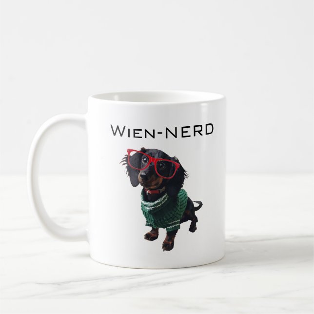 Café Taza divertida perro de la salchicha de Frankfurt" (Izquierda)