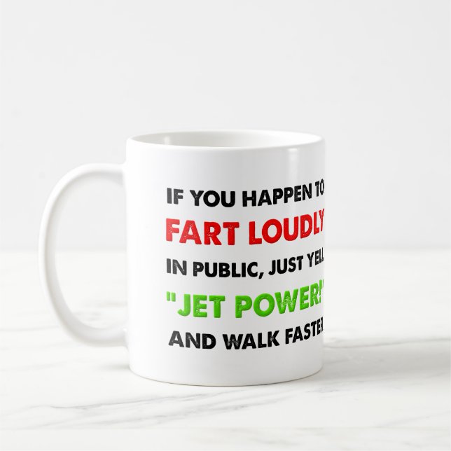 Café Taza Divertida Poder de Avión de Pedo Fuerte (Izquierda)