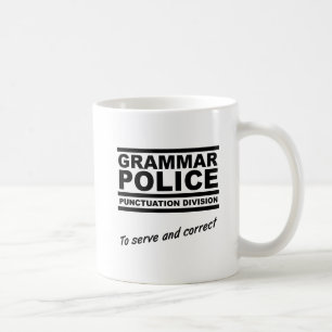 Café Taza Divertida Policía de la Gramática