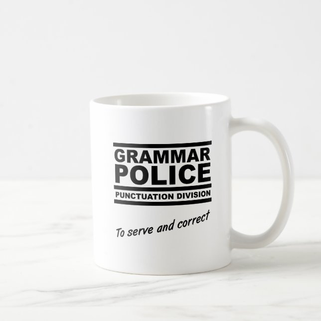 Café Taza Divertida Policía de la Gramática (Derecha)