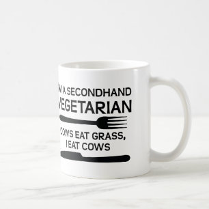 Café Taza divertida vegetariana de segunda mano
