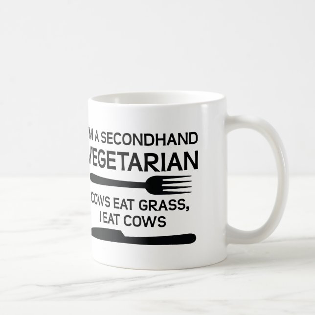 Café Taza Divertida Vegetariana de Segunda Mano (Derecha)