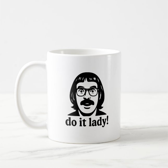 Café Taza Do It Lady Meme – Logo de Cabeza Negro Minima (Izquierda)